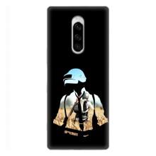 Силиконовый чехол с картинкой "Герой Pubg" на Sony Xperia 1 – Пубг мен