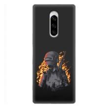 Силиконовый чехол с картинкой "Герой Pubg" на Sony Xperia 1 – В огне