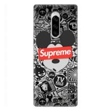 Чохол з Брендами одягу на Соні Ксперіа 1 – Supreme Маус