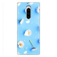 Чехол с Цветами для Sony Xperia 1 – ромашки на голубом