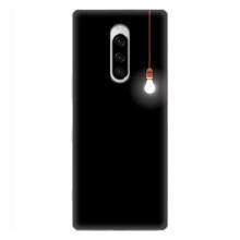 Чехол с картинками на черном фоне для Sony Xperia 1 – Лампочка