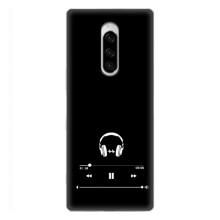 Чехол с картинками на черном фоне для Sony Xperia 1 – Плеер