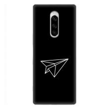 Чехол с картинками на черном фоне для Sony Xperia 1 – Самолетик