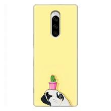 Бампер для Sony Xperia 1 с картинкой "Песики" (Кактус на голове)