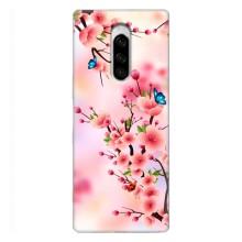 Чехол с принтом САКУРЫ на Sony Xperia 1 – Бабочки на сакуре