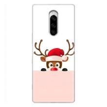 Чехол Санта Клаус для Sony Xperia 1 (Олененок)