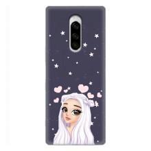 Чехол Стильные девушки на Sony Xperia 1 – Девушка и сердечки
