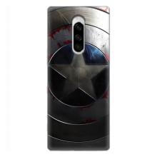 Чехол с Щитом Капитана Америки на Sony Xperia 1 – Ретро Щит Капитана