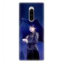 Чехлы Венсдей на Sony Xperia 1 Уэнсдей (AlphaPrint) (Уэнздей с зонтом)