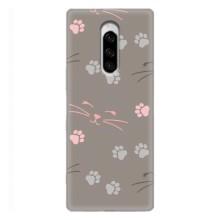 Чехол с рисунком кот на Sony Xperia 1 – Лапы и усы