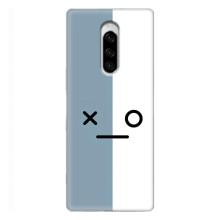 Силиконовые Чехлы (смешные стикеры) для Sony Xperia 1 – Серо-белый