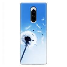 Силиконовый Чехол с одуванчиками на Sony Xperia 1 – Одуванчик на голубом