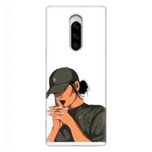Силиконовый Чехол на Sony Xperia 1 с картинкой Стильных Девушек (В зеленом)