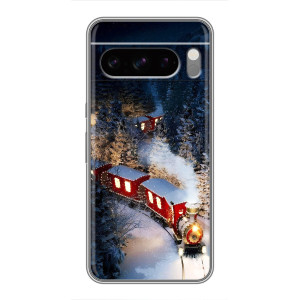 Силиконовый бампер на рождество для Sony Xperia 10 VII (Поезд)