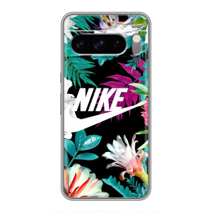 Силиконовый Чехол на Sony Xperia 10 VII с картинкой Nike (Цветочный Nike)