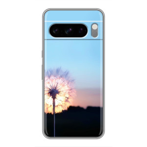 Силиконовый Чехол с одуванчиками на Sony Xperia 10 VII – Закат с одуванчиком