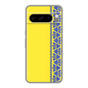 Силиконовый Чехол на Sony Xperia 10 VII (Вышиванка на желтом)