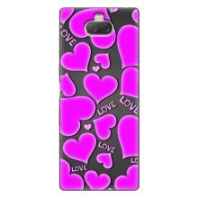 Чехлы для любимой на Сони Хпериа 10 (VPrint) (Pink hearts)