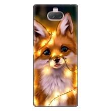 Чехлы с картинкой Лисички для Sony Xperia 10 (VPrint) (Лисичка в гирляндах)