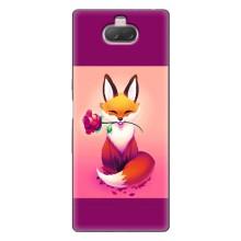 Чехлы с картинкой Лисички для Sony Xperia 10 (VPrint) (Лисичка с розочкой)