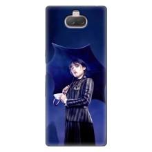 Чехлы Венсдей на Sony Xperia 10 Уэнсдей (AlphaPrint) (Уэнздей с зонтом)