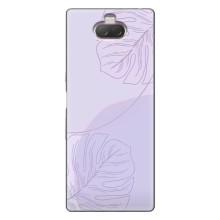 Чохол квітковий дизайн для Sony Xperia 10 – Монстера фіолетова