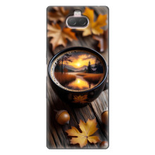Чохол з унікальним дизайном 'Осінь з кавою' для Sony Xperia 10 – Темна кава