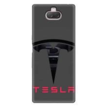 Силіконовий бампер з картинкою машини на Sony Xperia 10 – Logo TESLA