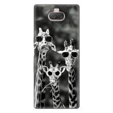 Силиконовый чехол с КАРТИНКАМИ лето для Sony Xperia 10 (AlphaPrint) (Жирафы в очках)