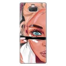 Силиконовый Чехол на Sony Xperia 10 с картинкой Стильных Девушек – Девушка и ресницы