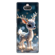 Яркий чехол для Sony Xperia 10 с Зимними Оленятами – Блистающий оленёнок