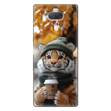 Печатный чехол «Зверята с кофе» для Sony Xperia 10 – Тигр с кофе