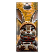 Печатный чехол «Зверята с кофе» для Sony Xperia 10 – Зайчик с кофе