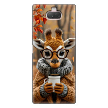 Печатный чехол «Зверята с кофе» для Sony Xperia 10 – Жираф с кофе