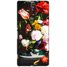 Бренднові Чохли для Sony Xperia C5 Ultra, E5533, E5563, E5506, E5553 - (PREMIUMPrint) (Nike цветы)