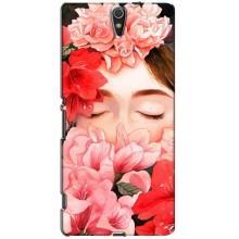 Чехлы (ART) Цветы на Sony Xperia C5 Ultra, E5533, E5563, E5506, E5553 (VPrint) (Глаза в цветах)