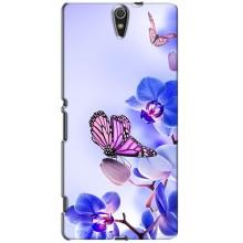 Чехлы с Цветами для Sony Xperia C5 Ultra, E5533, E5563, E5506, E5553 (VPrint) (Бабочка на цветочке)