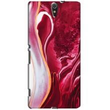 Чехол для Сони Эксперия С5 Ультра - с принтом (Дизайнерские) (AlphaPrint) (Мрамор красный)