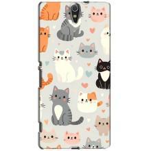 Чехол с рисунком кот на Sony Xperia C5 Ultra, E5533, E5563, E5506, E5553 – Коллаж котов
