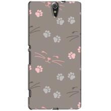 Чехол с рисунком кот на Sony Xperia C5 Ultra, E5533, E5563, E5506, E5553 – Лапы и усы