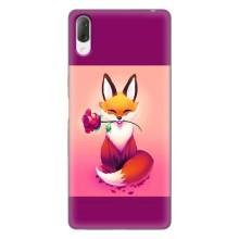 Чехлы с картинкой Лисички для Sony Xperia L3 (VPrint) (Лисичка с розочкой)