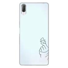 Чехлы (Знак сердечка) на Sony Xperia L3 – Сердце на голубом