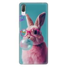 Чехол с принтом стильные животные для Сони Хпериа Л3 – Кролик в очках