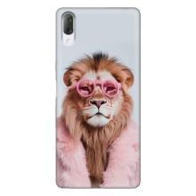 Чехол с принтом стильные животные для Сони Хпериа Л3 – Лев в очках