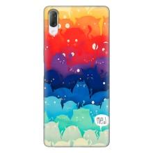 Силиконовый чехол с котиком для Sony Xperia L3 (Mew)