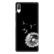Силіконовий Чохол з кульбабками на Sony Xperia L3 – Кульбабка на чорному