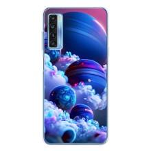 Чехлы КОСМОС для TCL 20L Plus – Синие планеты