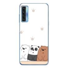 Чехлы с изображением разных животных для TCL 20L Plus (Удивленные медвеженки)