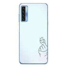 Чохол (Знак сердечка) для TCL 20L Plus – Сердечко на блакитному