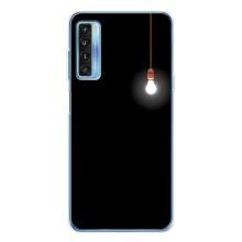 Чехол с картинками на черном фоне для TCL 20L Plus – Лампочка